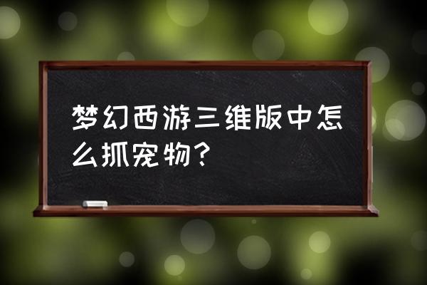 梦幻西游新召唤兽什么时候可以抓 梦幻西游三维版中怎么抓宠物? 梦幻西游新召唤兽什么时候可以抓 梦幻西游三维版中怎么抓宠物?